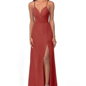 Azazie everleigh dress in terracotta
